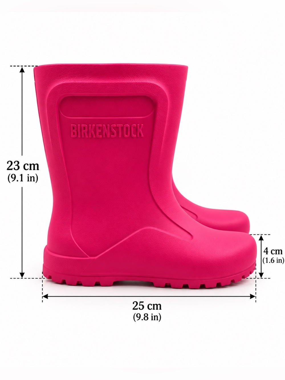NEW Birkenstock Derry Kids Girls EVA Neon Pink Waterproof Rain Boots EU 34 - Picture 5 of 17